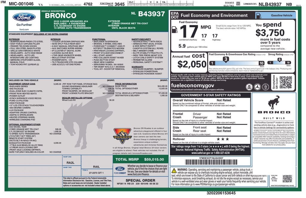 2022 Ford Bronco Badlands