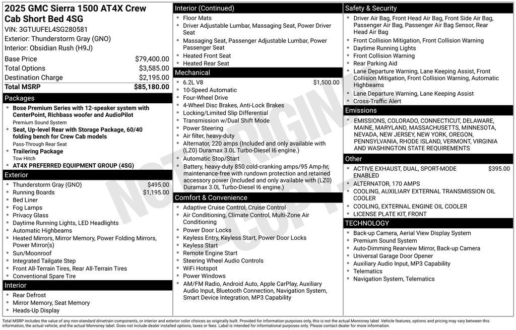 2025 GMC Sierra 1500 AT4X