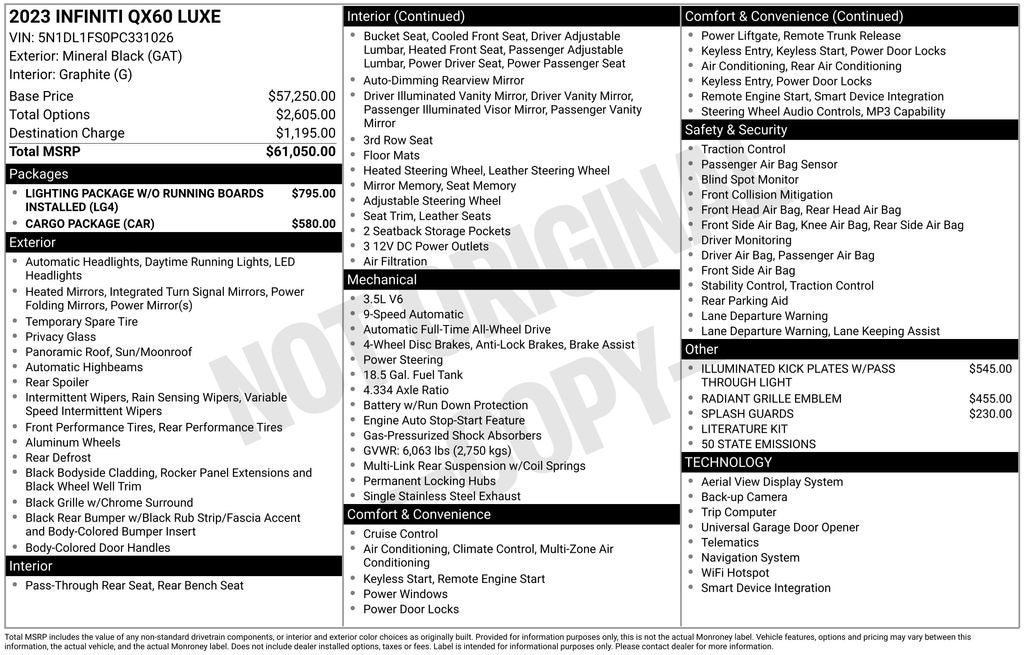 2023 INFINITI QX60 LUXE