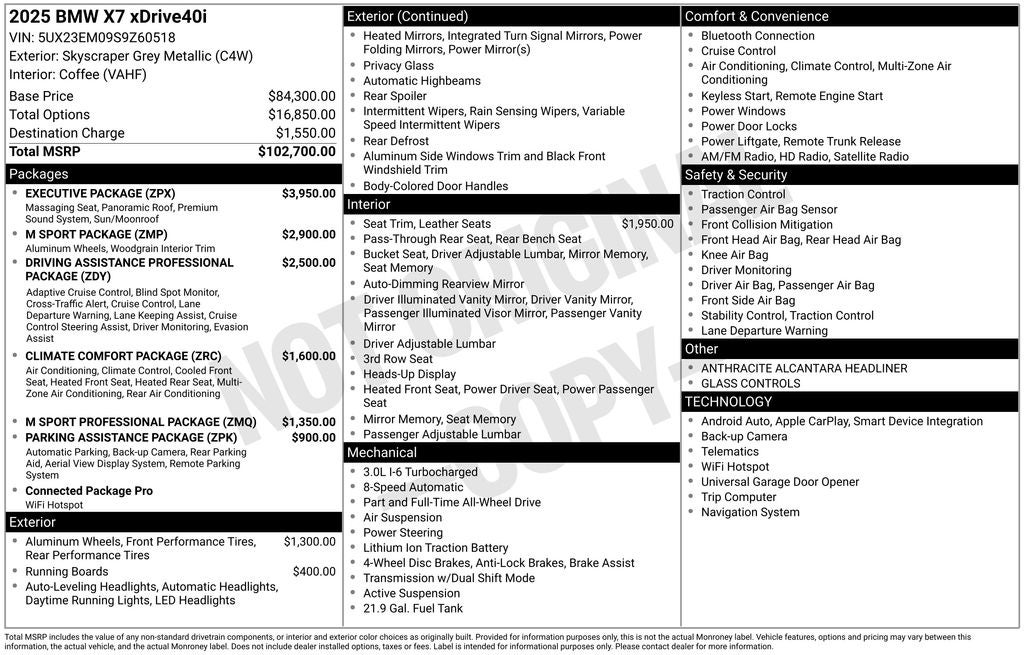 2025 BMW X7 xDrive40i