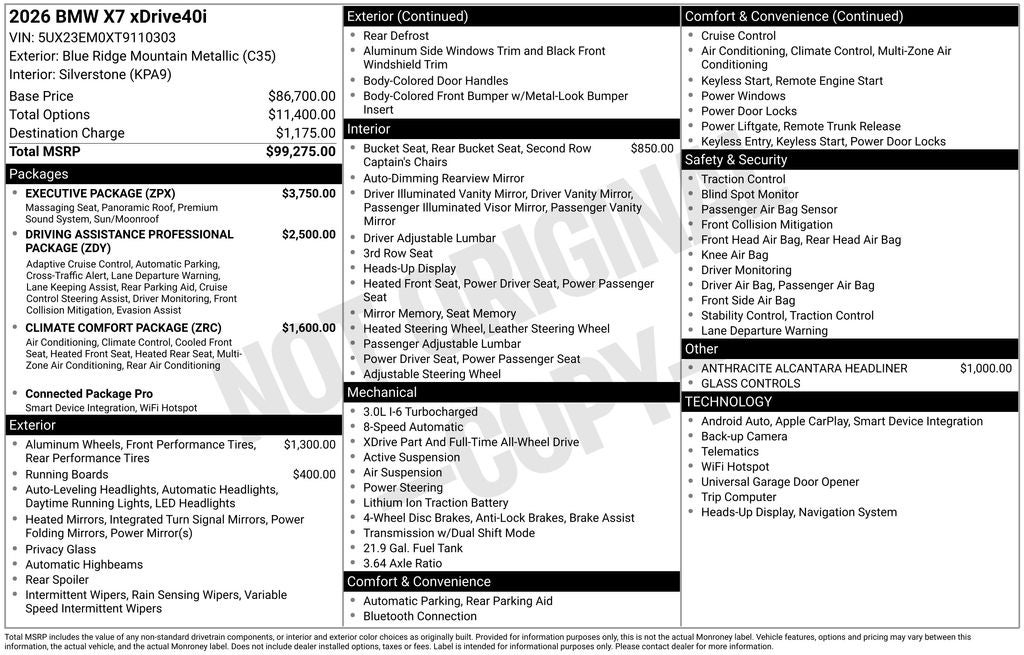 2026 BMW X7 xDrive40i