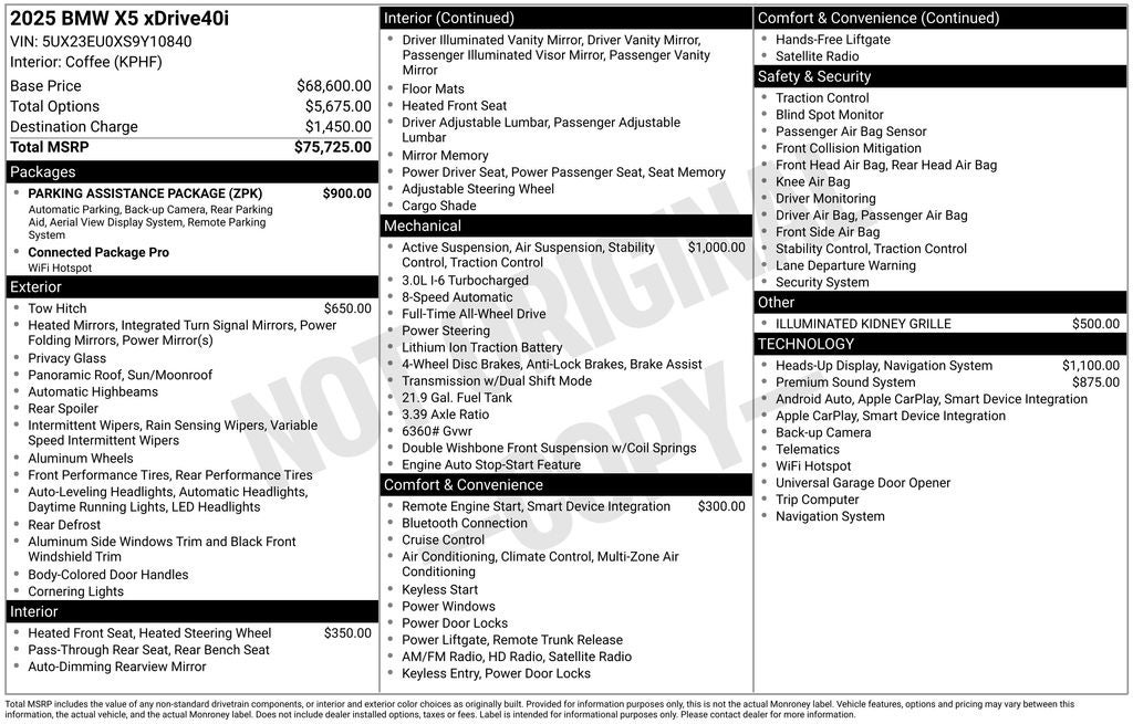 2025 BMW X5 xDrive40i