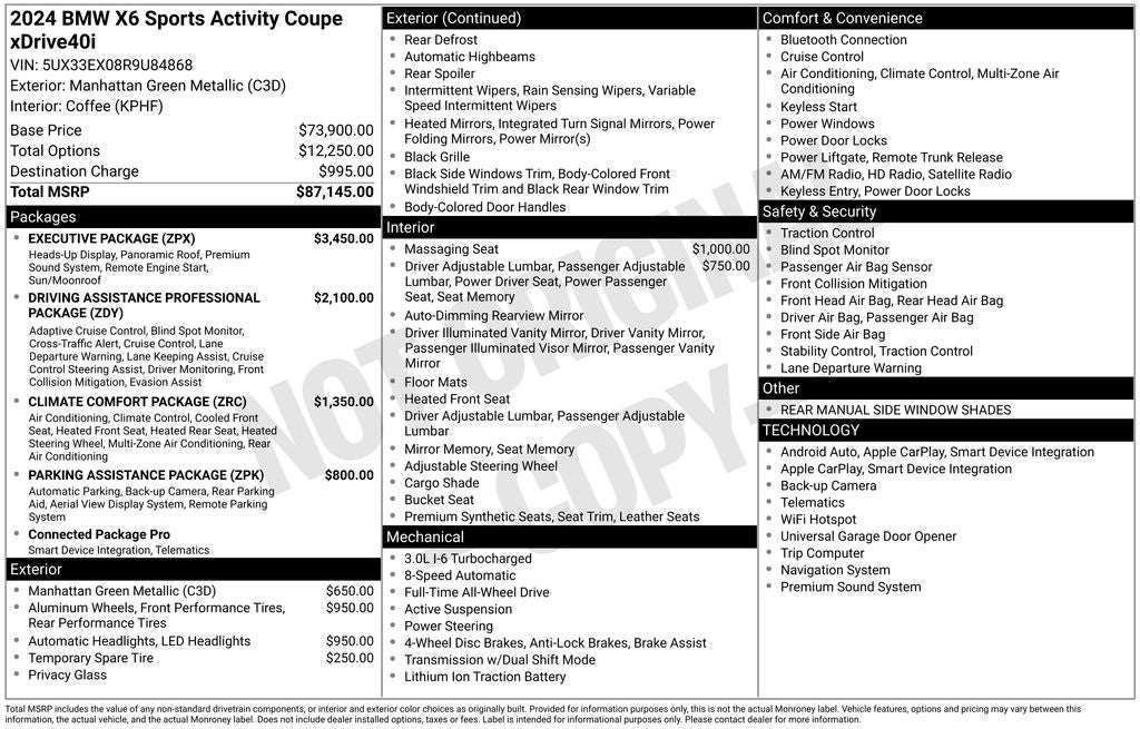 2024 BMW X6 xDrive40i