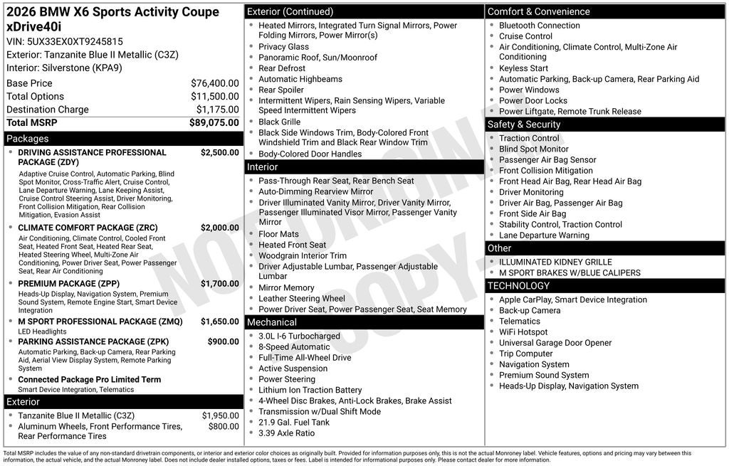 2026 BMW X6 xDrive40i