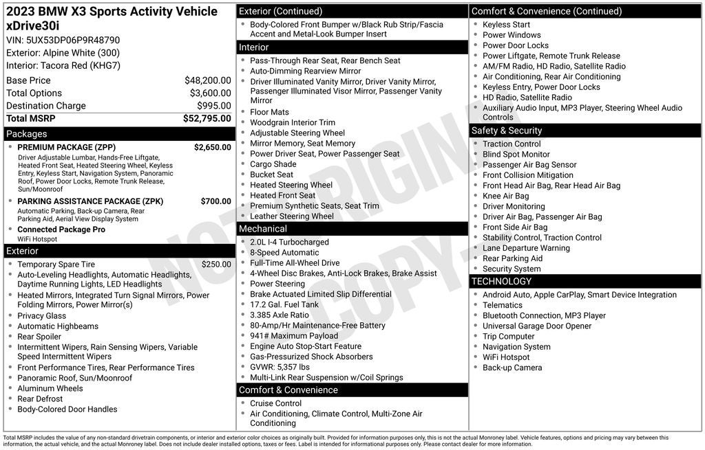 2023 BMW X3 xDrive30i