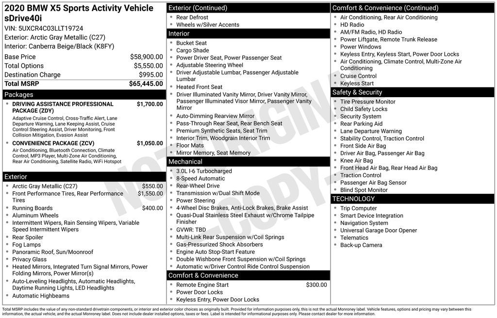2020 BMW X5 sDrive40i