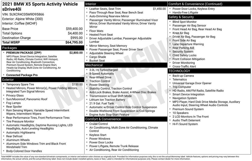 2021 BMW X5 sDrive40i