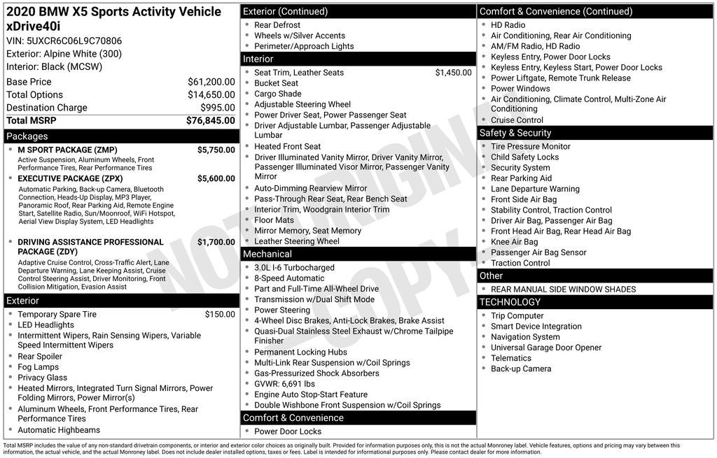 2020 BMW X5 xDrive40i