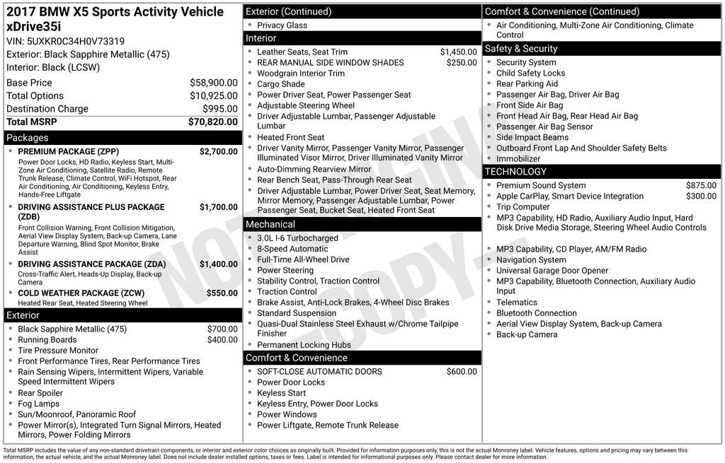 2017 BMW X5 xDrive35i Sport Activity