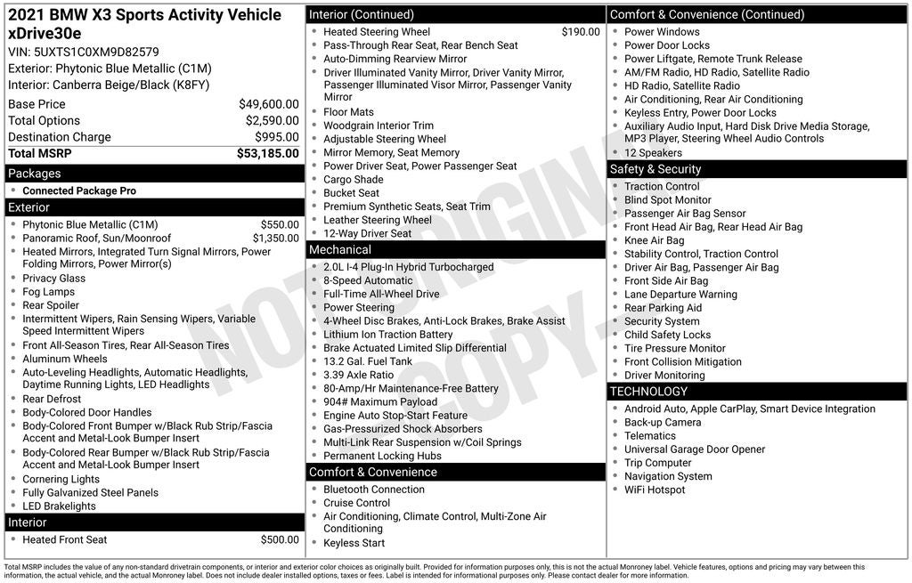 2021 BMW X3 xDrive30e