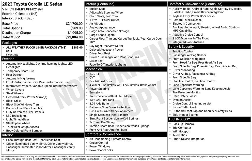 2023 Toyota Corolla LE