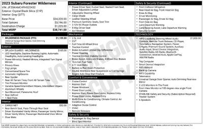 2023 Subaru Forester Wilderness