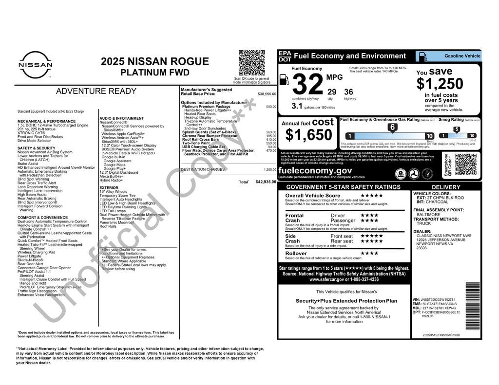 2025 Nissan Rogue Platinum