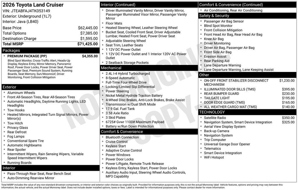 2026 Toyota Land Cruiser Base