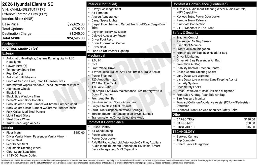 2026 Hyundai Elantra SE