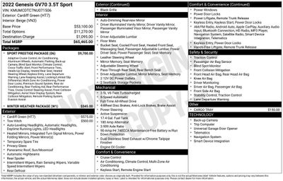 2022 Genesis GV70 3.5T Sport