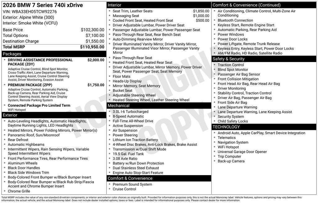 2026 BMW 7 Series 740i xDrive