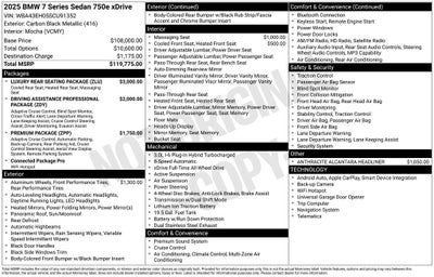 2025 BMW 7 Series 750e xDrive