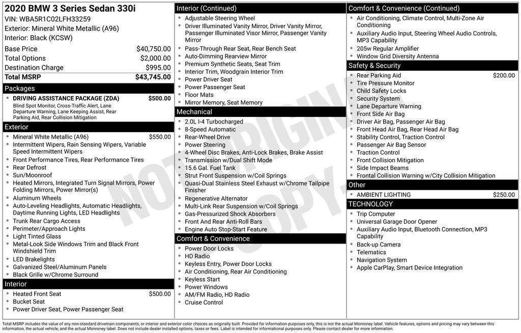 2020 BMW 3 Series 330i