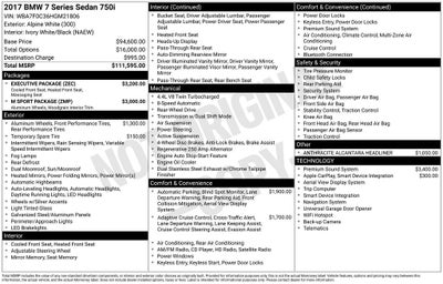 2017 BMW 7 Series 750i