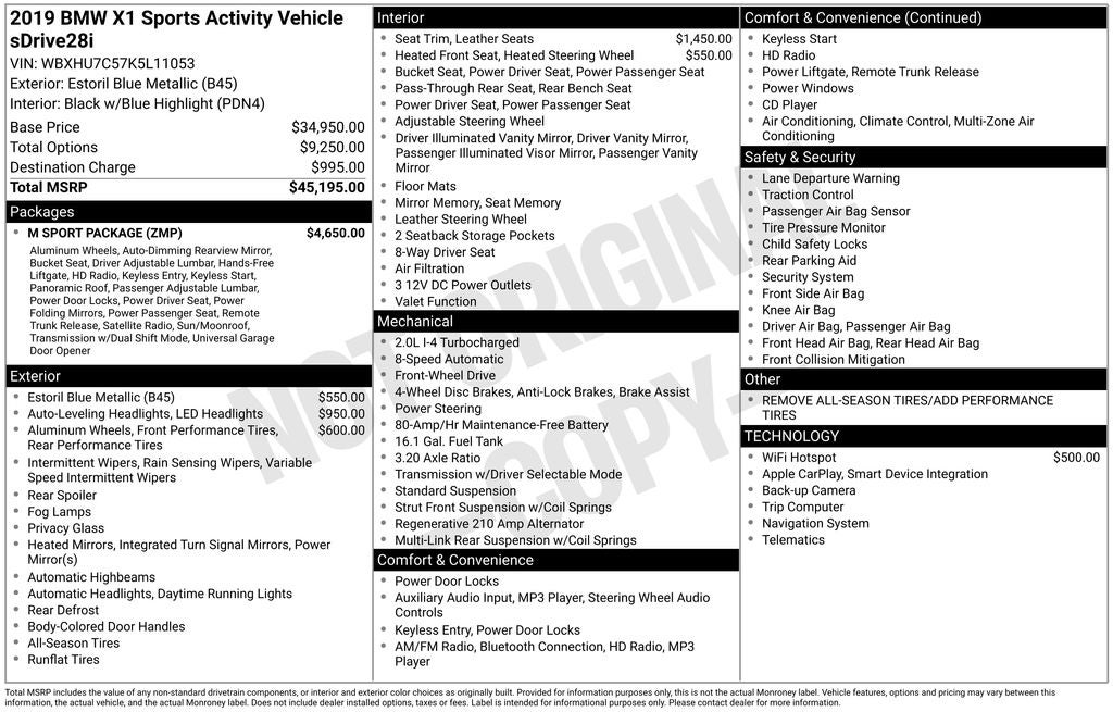 2019 BMW X1 sDrive28i