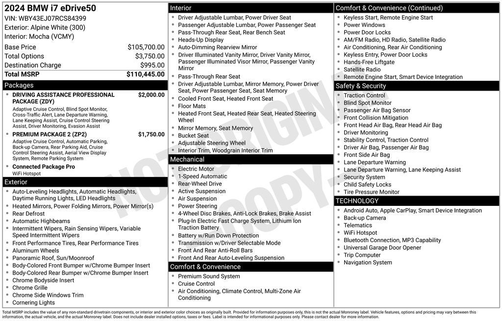 2024 BMW i7 eDrive50