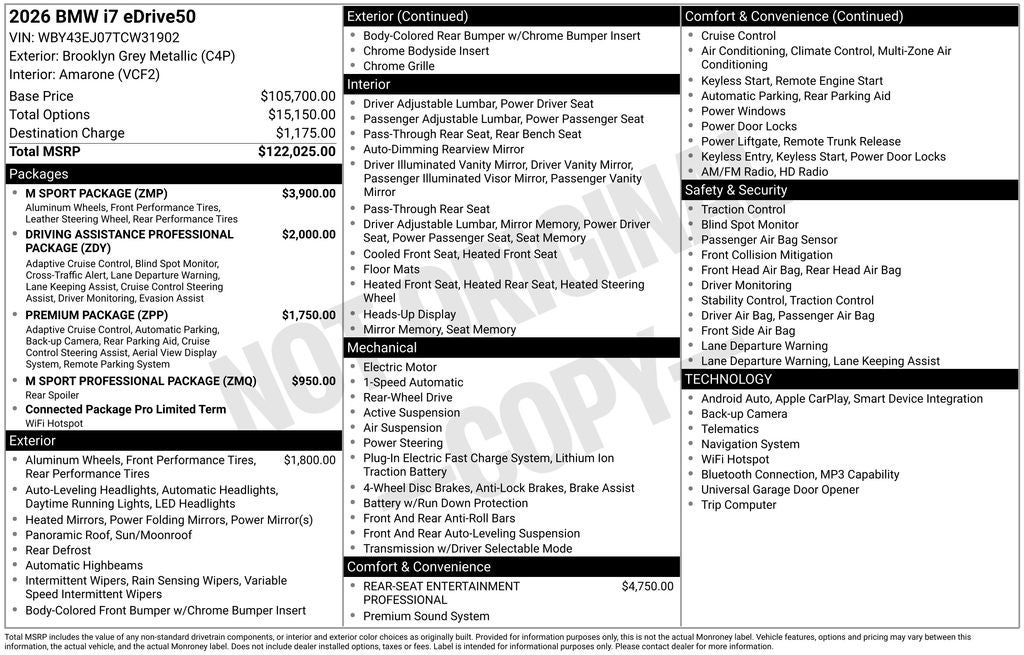 2026 BMW i7 eDrive50