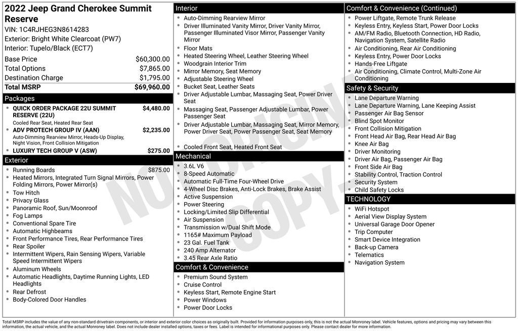 2022 Jeep Grand Cherokee Summit