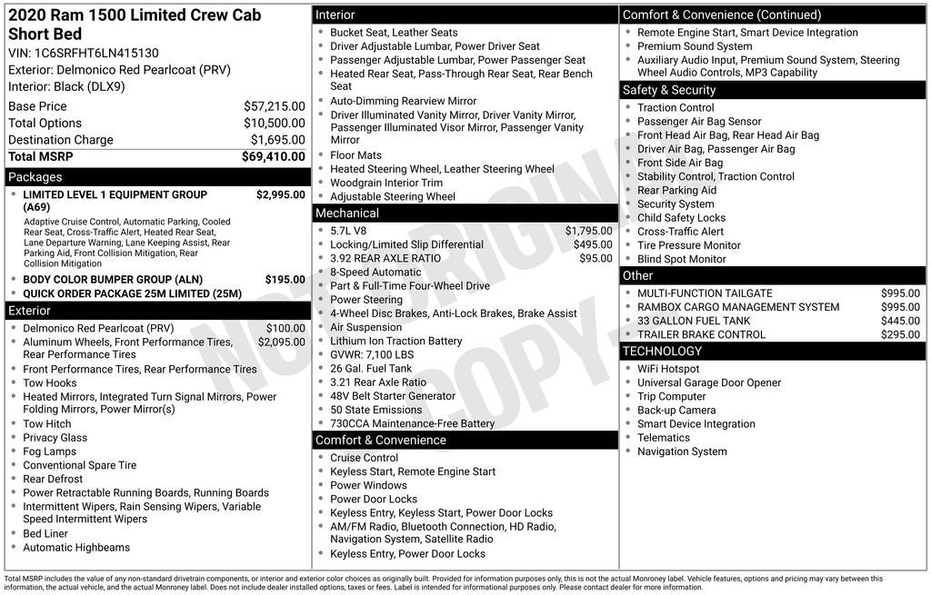 2020 RAM 1500 Limited