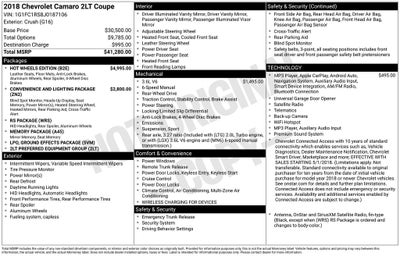 2018 Chevrolet Camaro 2LT