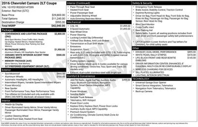 2016 Chevrolet Camaro 2LT 2LT