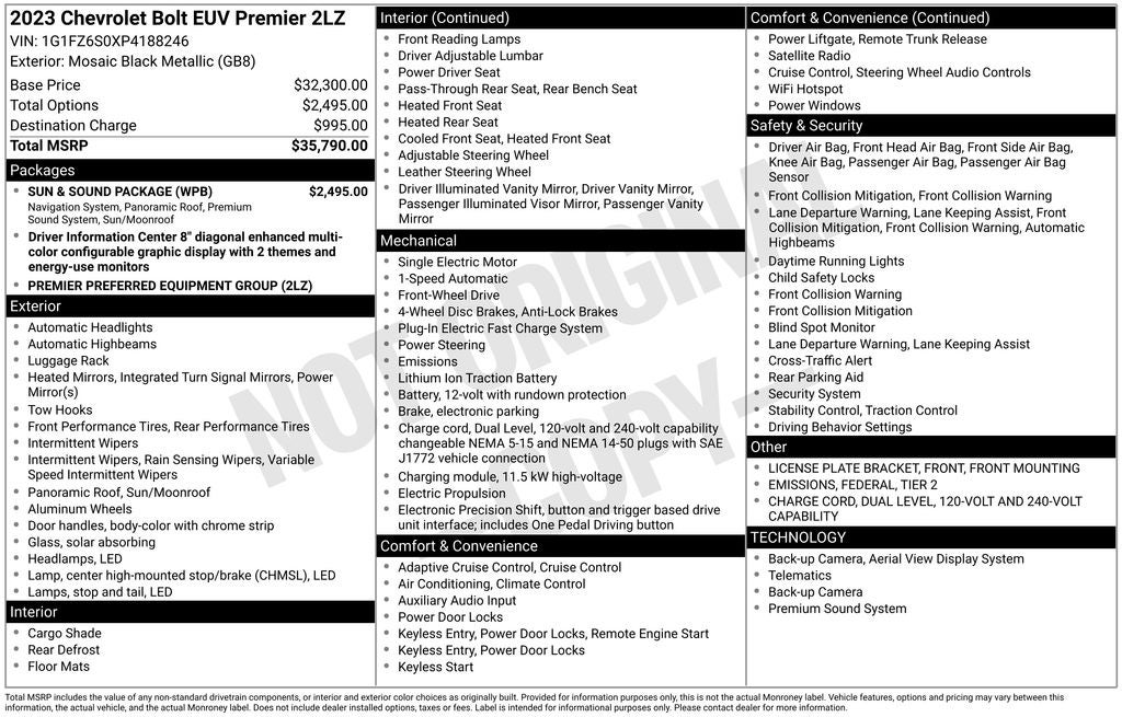 2023 Chevrolet Bolt EUV Premier