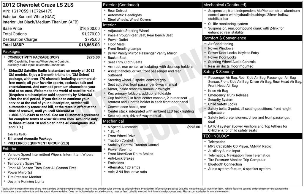 2012 Chevrolet Cruze LS