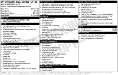 2016 Chevrolet Cruze Limited 1LT