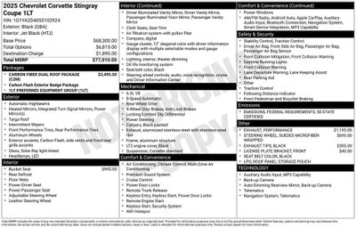 2025 Chevrolet Corvette Stingray 1LT