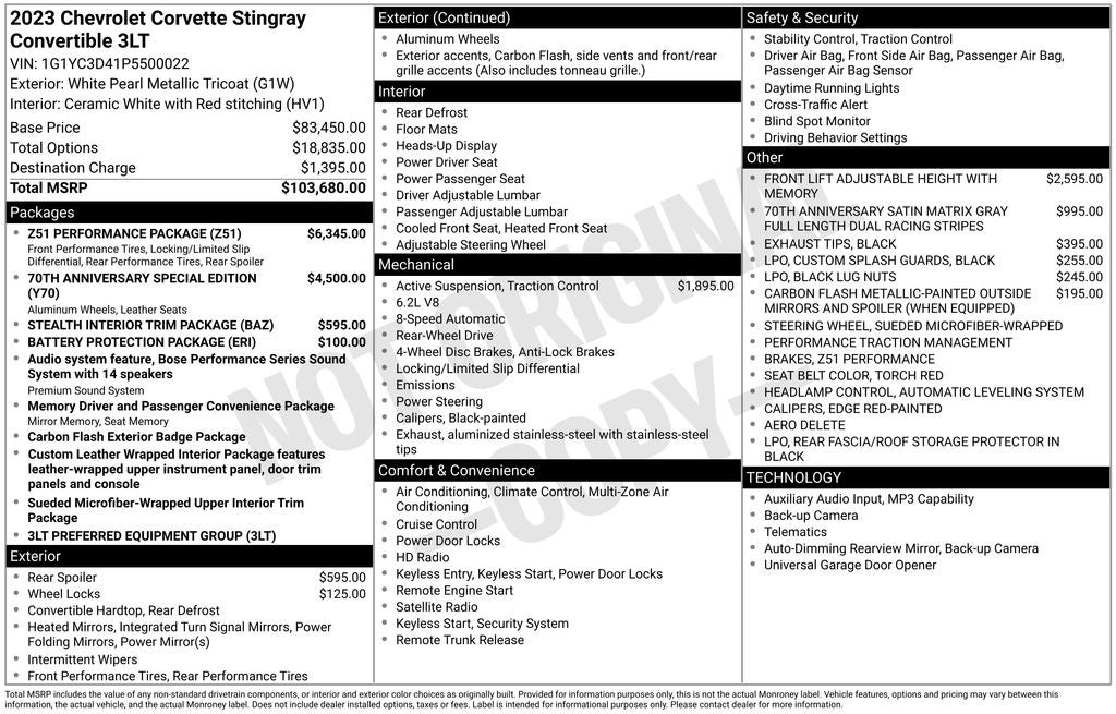 2023 Chevrolet Corvette Stingray 3LT