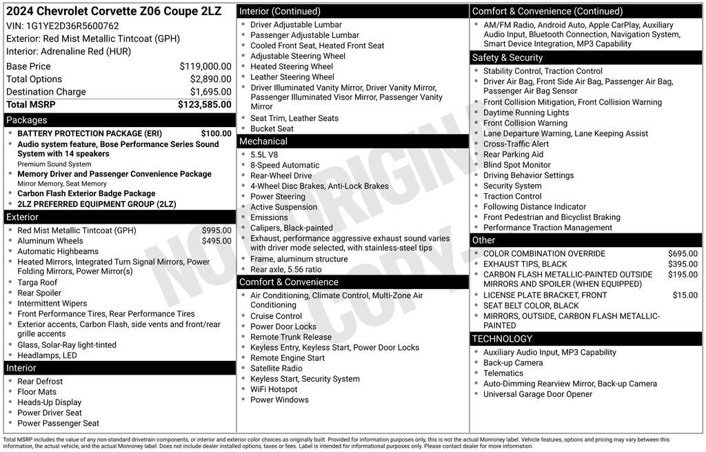 2024 Chevrolet Corvette Z06 2LZ