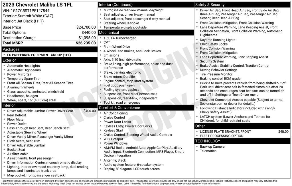 2023 Chevrolet Malibu LS 1FL