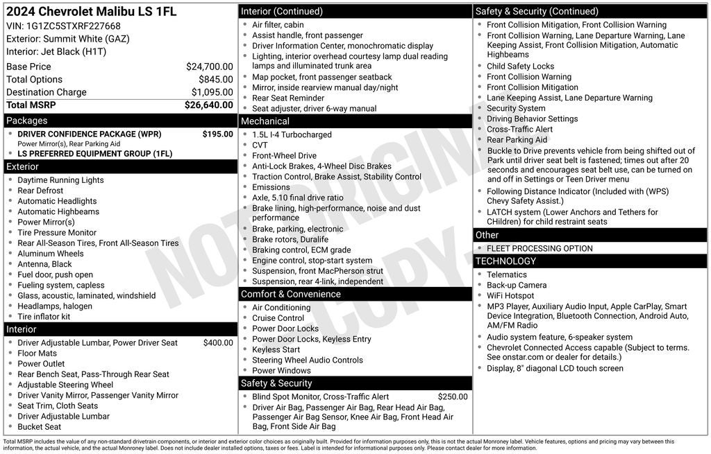 2024 Chevrolet Malibu LS 1FL