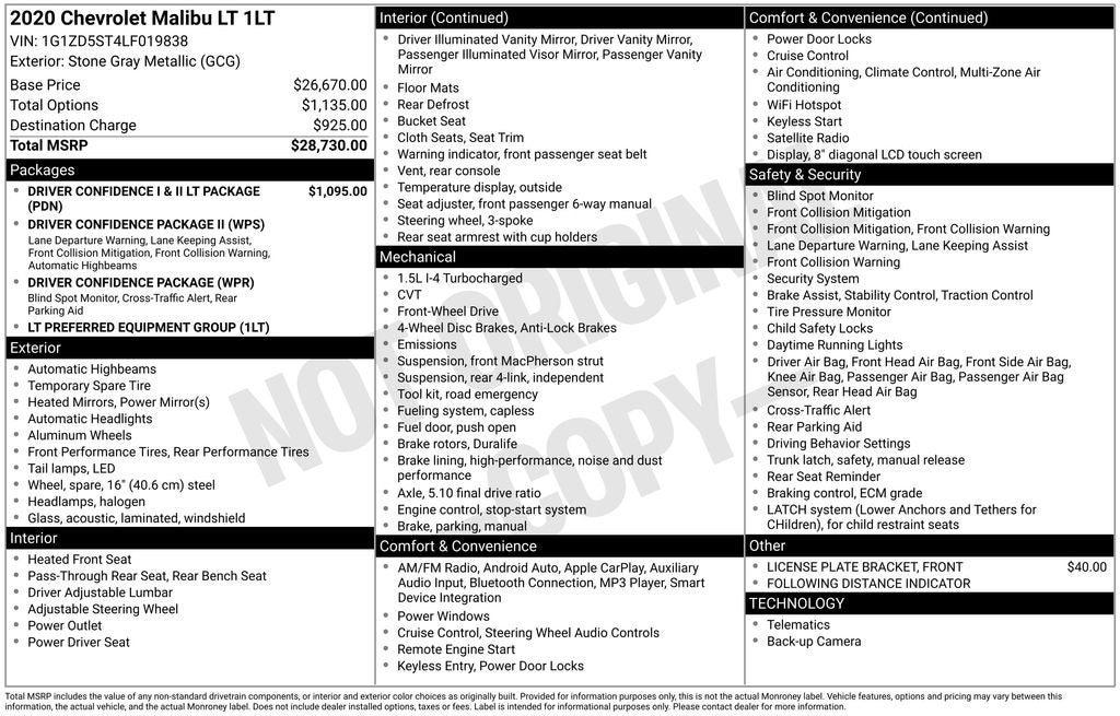 2020 Chevrolet Malibu LT