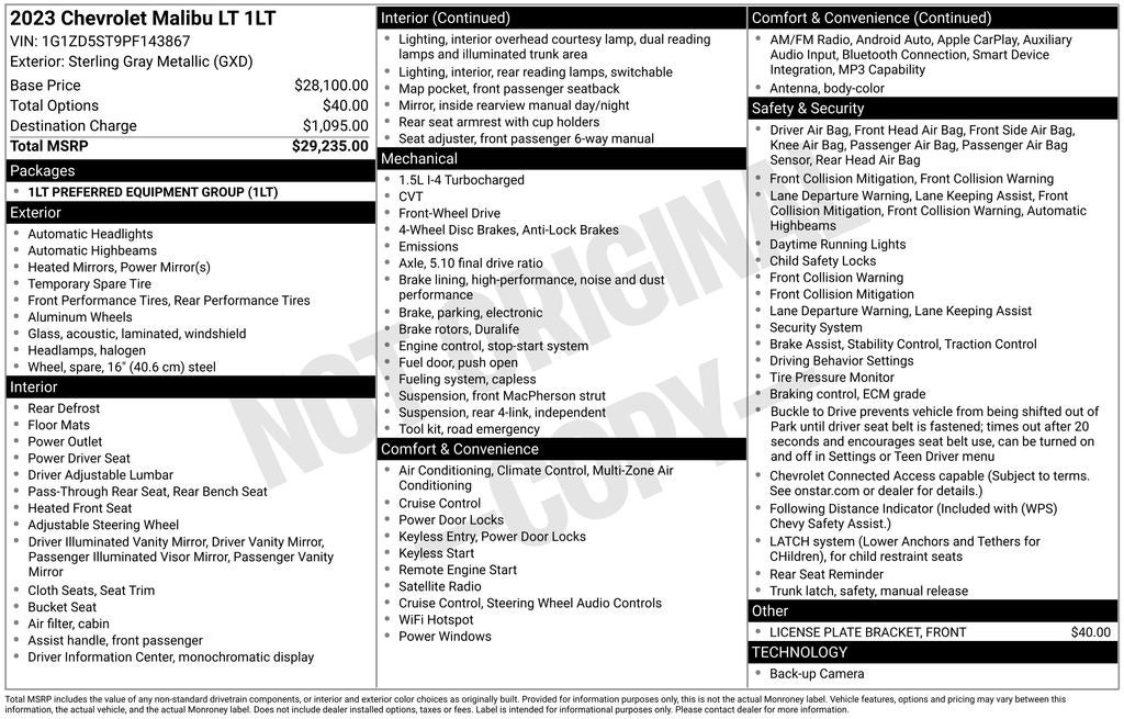 2023 Chevrolet Malibu LT 1LT