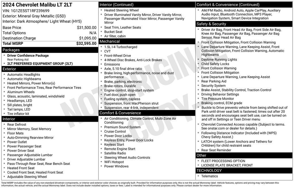 2024 Chevrolet Malibu LT 2LT