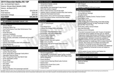 2019 Chevrolet Malibu RS