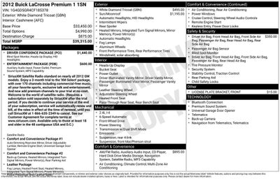 2012 Buick LaCrosse Premium I Group