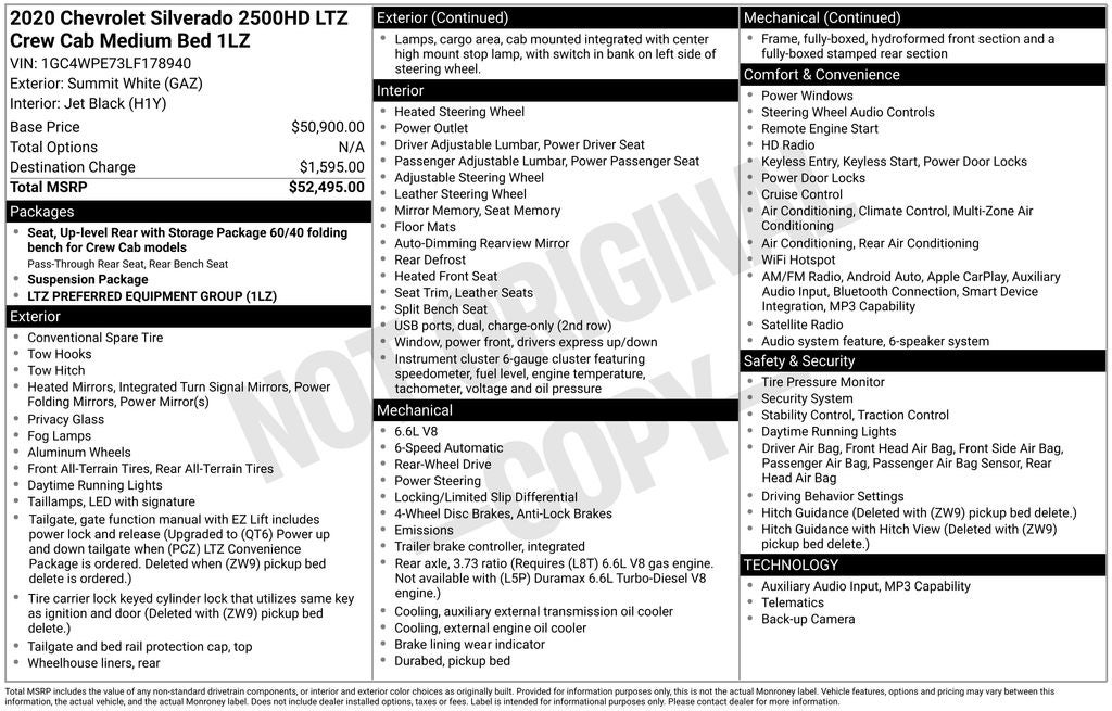 2020 Chevrolet Silverado 2500HD LTZ