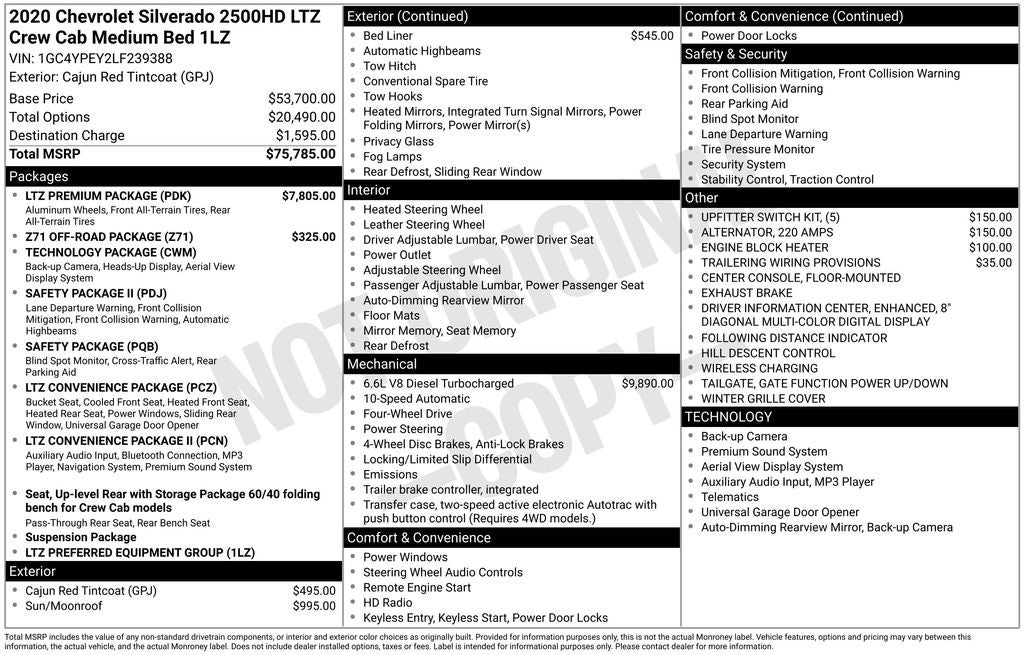 2020 Chevrolet Silverado 2500HD LTZ