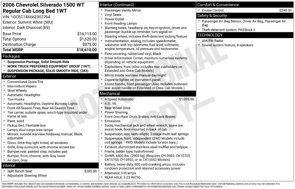 2006 Chevrolet Silverado 1500 Work Truck