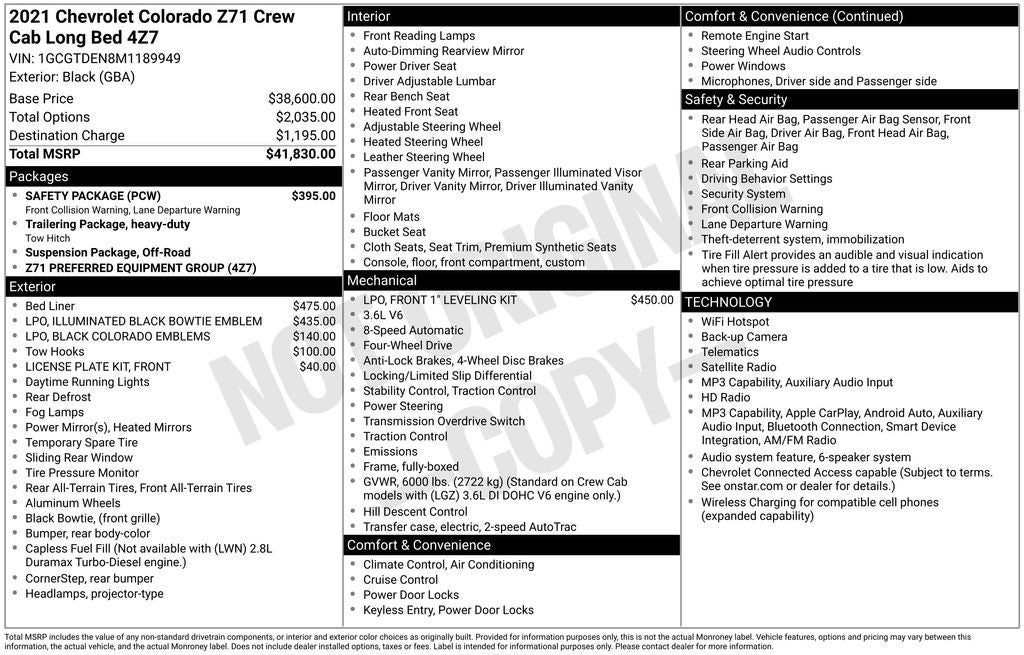2021 Chevrolet Colorado Z71