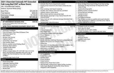 2021 Chevrolet Colorado Work Truck