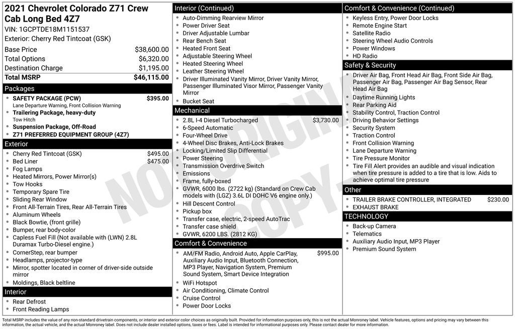 2021 Chevrolet Colorado Z71